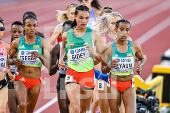 2022-07-23 - Gudaf Tsegay of Ethiopa, Letesenbet Gidey of Ethiopia, Dawit Seyaum of Ethiopia competing on Women's 5000m during the World Athletics Championships on July 23, 2022 in Eugene, United States - ATHLETICS - WORLD CHAMPIONSHIPS 2022 - INTERNATIONALS - ATHLETICS