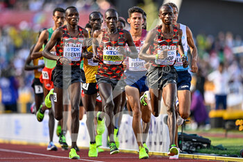2022-07-24 - Daniel Simiu Ebenyo of Kenya, Nicholas Kipkorir of Kenya, Jacob Krop of Kenya competing on Men's 5000m during the World Athletics Championships on July 24, 2022 in Eugene, United States - ATHLETICS - WORLD CHAMPIONSHIPS 2022 - INTERNATIONALS - ATHLETICS