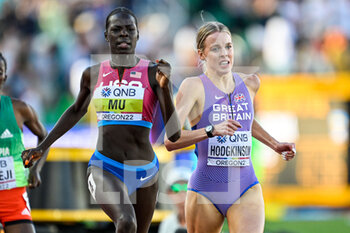 2022-07-24 - Athing Mu of USA Gold medal, Keely Hodgkinson of Great Britain Silver medal on Women's 800m during the World Athletics Championships on July 24, 2022 in Eugene, United States - ATHLETICS - WORLD CHAMPIONSHIPS 2022 - INTERNATIONALS - ATHLETICS
