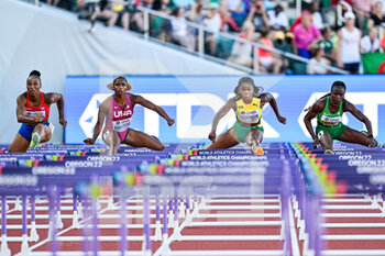 2022-07-24 - Jasmine Camacho Quinn of Puerto Rico, Alia Armstrong of USA, Britany Anderson of Jamaica, Tobi Amusan of Nigeria competing on Women's 100m hurdles during the World Athletics Championships on July 24, 2022 in Eugene, United States - ATHLETICS - WORLD CHAMPIONSHIPS 2022 - INTERNATIONALS - ATHLETICS