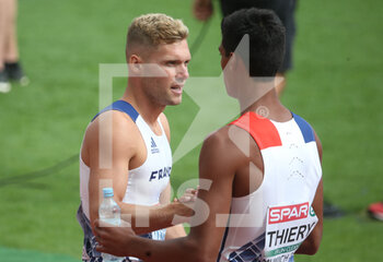 2022-08-15 - Kevin Mayer and Baptiste Thiery of France during the Men's Decathlon 100m at the European Championships Munich 2022 on August 15, 2022 in Munich, Germany - EUROPEAN CHAMPIONSHIPS MUNICH 2022 - INTERNATIONALS - ATHLETICS