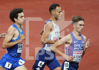 2022-08-15 - Pietro Arese of Italy, Azeddine Habz of France, Matthew Stonier of Great Britain during the Athletics, Men's 1500m at the European Championships Munich 2022 on August 15, 2022 in Munich, Germany - EUROPEAN CHAMPIONSHIPS MUNICH 2022 - INTERNATIONALS - ATHLETICS