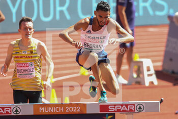 2022-08-17 - Djilali Bedrani of France during the Athletics, Men's 3000m Steeplechase at the European Championships Munich 2022 on August 16, 2022 in Munich, Germany - EUROPEAN CHAMPIONSHIPS MUNICH 2022 - INTERNATIONALS - ATHLETICS