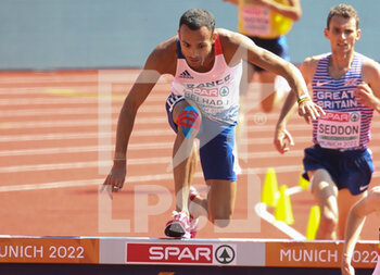 2022-08-17 - Medhi Belhadj of France during the Athletics, Men's 3000m Steeplechase at the European Championships Munich 2022 on August 16, 2022 in Munich, Germany - EUROPEAN CHAMPIONSHIPS MUNICH 2022 - INTERNATIONALS - ATHLETICS