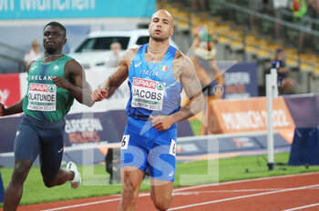 2022-08-17 - Marcell Jacobs of Italy Gold medal during the Athletics, Men's 100m at the European Championships Munich 2022 on August 16, 2022 in Munich, Germany - EUROPEAN CHAMPIONSHIPS MUNICH 2022 - INTERNATIONALS - ATHLETICS
