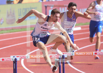2022-08-17 - Victor Coroller of France during the Athletics, Men's 400m Hurdles at the European Championships Munich 2022 on August 17, 2022 in Munich, Germany - EUROPEAN CHAMPIONSHIPS MUNICH 2022 - INTERNATIONALS - ATHLETICS