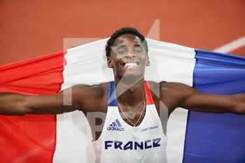 2022-08-17 - Just Kwaou-Mathey of France Bronze medal during the Athletics, Men's 110m Hurdles at the European Championships Munich 2022 on August 17, 2022 in Munich, Germany - EUROPEAN CHAMPIONSHIPS MUNICH 2022 - INTERNATIONALS - ATHLETICS
