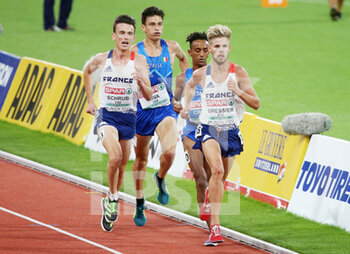 21/08/2022 - Yann Schrub of France, Pietro Riva of Italy, Yemaneberhan Crippa of Italy, Jimmy Gressier of France during the Athletics, Men’s 10 000m at the European Championships Munich 2022 on August 21, 2022 in Munich, Germany - EUROPEAN CHAMPIONSHIPS MUNICH 2022 - INTERNAZIONALI - ATLETICA