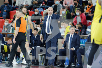2022-02-25 - Coach Sasa Djordjevic of Fenerbahce during the Turkish Airlines Euroleague basketball match between AS Monaco Basket and Fenerbahce Beko Istanbul on February 25, 2022 at Salle Gaston Médecin in Monaco - AS MONACO BASKET VS FENERBAHCE BEKO ISTANBUL - EUROLEAGUE - BASKETBALL