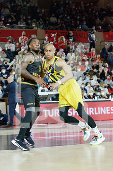 2022-02-25 - Paris Lee of Monaco and Markel Starks of Fenerbahce during the Turkish Airlines Euroleague basketball match between AS Monaco Basket and Fenerbahce Beko Istanbul on February 25, 2022 at Salle Gaston Médecin in Monaco - AS MONACO BASKET VS FENERBAHCE BEKO ISTANBUL - EUROLEAGUE - BASKETBALL
