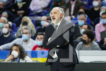 2022-03-17 - Pablo Laso, head coach of Real Madrid during the Turkish Airlines Euroleague basketball match between Real Madrid and Asvel Lyon-Villeurbanne on march 17, 2022 at Wizink Center in Madrid, Spain - REAL MADRID AND VS LYON-VILLEURBANNE - EUROLEAGUE - BASKETBALL
