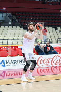 2022-02-24 - Nicolò Melli of Ax Armani Exchange Milano during the Turkish Airlines EuroLeague Round 27 basketball match between Olympiacos BC and Ax Armani Exchange Milano on Feb 24, 2022 at Peace and Friendship Stadium in Athens, Greece - OLYMPIACOS VS AX ARMANI EXCHANGE MILANO - EUROLEAGUE - BASKETBALL
