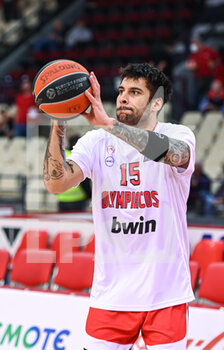 2022-04-22 - Georgios Printezis of Olympiacos BC during the Turkish Airlines EuroLeague Quorter-Final basketball match between Olympiacos BC and AS Monaco Basket on Apr 22, 2022 at Peace and Friendship Stadium in Athens, Greece - OLYMPIACOS VS AS MONACO - EUROLEAGUE - BASKETBALL