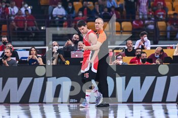 2022-04-22 - Giannoulis Larentzakis of Olympiacos BC during the Turkish Airlines EuroLeague Quorter-Final basketball match between Olympiacos BC and AS Monaco Basket on Apr 22, 2022 at Peace and Friendship Stadium in Athens, Greece - OLYMPIACOS VS AS MONACO - EUROLEAGUE - BASKETBALL