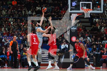 2022-12-29 - Bojan Dubljevic (Valencia Basket) thwarted by Nicolò Melli (EA7 Emporio Armani Olimpia Milano)  - EA7 EMPORIO ARMANI MILANO VS VALENCIA BASKET - EUROLEAGUE - BASKETBALL