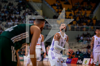 06/10/2022 - Vincent Poirier of Real Madrid in action during the Turkish Airlines Euroleague Basketball match between Panathinaikos Athens BC and Real Madrid at OAKA ALTION Arena on October 6, 2022 in Athens, Greece. - PANATHINAIKOS VS REAL MADRID - EUROLEAGUE - BASKET