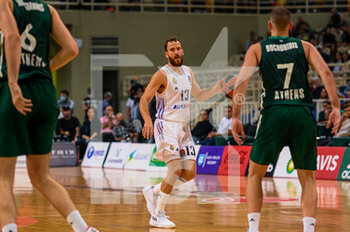 06/10/2022 - Sergio Rodriguez of Real Madrid in action during the Turkish Airlines Euroleague Basketball match between Panathinaikos Athens BC and Real Madrid at OAKA ALTION Arena on October 6, 2022 in Athens, Greece. - PANATHINAIKOS VS REAL MADRID - EUROLEAGUE - BASKET