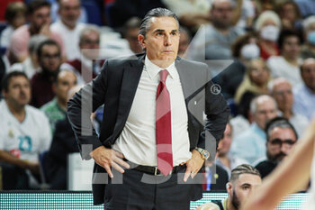 2022-10-27 - Sergio Scariolo, head coach of Bologna during the Turkish Airlines Euroleague basketball match between Real Madrid and Virtus Segafredo Bologna on October 27, 2022 at Wizink Center in Madrid, Spain - BASKETBALL - EUROLEAGUE - REAL MADRID V BOLOGNA - EUROLEAGUE - BASKETBALL