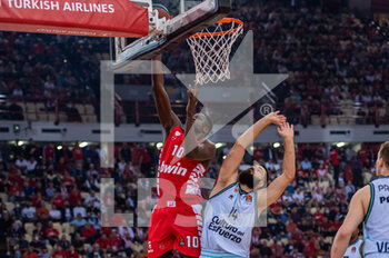 2022-11-04 - #10 MOUSTAPHA FALL of Olympiacos Piraeus during the Euroleague, Round 6 match between Olympiacos Piraeus vs Valencia Basket at Peace And Friendship Stadium on November 4, 2022 in Athens, Greece. - OLYMPIACOS BC VS VALENCIA BASKET - EUROLEAGUE - BASKETBALL