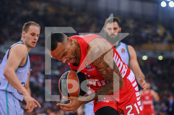 2022-11-04 - #21 JOEL BOLOMBOY of Olympiacos Piraeus during the Euroleague, Round 6  match between Olympiacos Piraeus vs Valencia Basket at Peace And Friendship Stadium on November 4, 2022 in Athens, Greece. - OLYMPIACOS BC VS VALENCIA BASKET - EUROLEAGUE - BASKETBALL