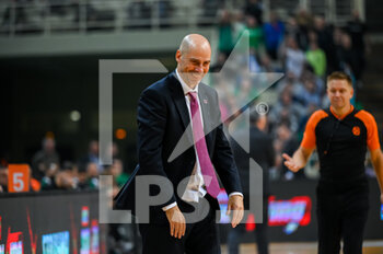 2022-11-11 - Head Coach JOAN PENARROYA of Cazoo Baskonia disagree with referee's decision during the Euroleague, Round 7, match between Panathinaikos Athens and Cazoo Baskonia at OAKA Stadium on November 11, 2022 in Athens, Greece. - PANATHINAIKOS VS BASKONIA - EUROLEAGUE - BASKETBALL