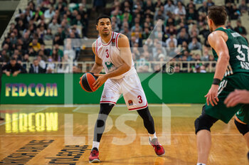 2022-12-08 - #3 NAZ MITROU-LONG 
of EA7 Emporio Armani Milano during the Euroleague, Round 12, match between Panathinaikos Athens and EA7 Emporio Armani Milano at OAKA Stadium on December 8, 2022 in Athens, Greece. - PANATHINAIKOS VS EA7 EMPORIO ARMANI MILAN - EUROLEAGUE - BASKETBALL