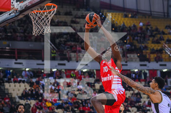 2022-12-09 - #10 MOUSTAPHA FALL of Olympiacos Piraeus during the Euroleague, Round 12, match between Olympiacos Piraeus and Virtus Segafredo Bologna at Peace And Friendship Stadium on December 9, 2022 in Athens, Greece. - OLYMPIACOS PIRAEUS VS VIRTUS SEGAFREDO BOLOGNA - EUROLEAGUE - BASKETBALL