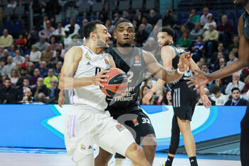 2022-12-22 - Williams-Goss of Real Madrid and Retin Obasohan of Asvel Lyon-Villeurbanne during the Turkish Airlines Euroleague basketball match between Real Madrid and ASVEL Lyon-Villeurbanne on December 22, 2022 at Wizink Center in Madrid, Spain - BASKETBALL - EUROLEAGUE - REAL MADRID V ASVEL - EUROLEAGUE - BASKETBALL