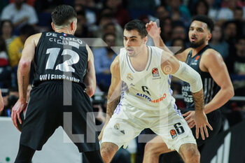 2022-12-22 - Nando de Colo of Asvel Lyon-Villeurbanne and Alberto Abalde of Real Madrid during the Turkish Airlines Euroleague basketball match between Real Madrid and ASVEL Lyon-Villeurbanne on December 22, 2022 at Wizink Center in Madrid, Spain - BASKETBALL - EUROLEAGUE - REAL MADRID V ASVEL - EUROLEAGUE - BASKETBALL