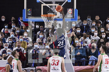 2022-02-24 - Mathias LESSORT (26) of France during the FIBA World Cup 2023, European qualifiers, 1st round Group E Basketball match between France and Portugal on February 24, 2022 at Palais des Sports Jean-Michel Geoffroy in Dijon, France - FIBA WORLD CUP 2023, EUROPEAN QUALIFIERS, 1ST ROUND GROUP E - FRANCE AND PORTUGAL - INTERNATIONALS - BASKETBALL