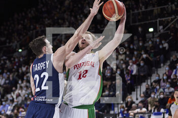 2022-02-24 - Joao GUERREIRO (12) of Portugal during the FIBA World Cup 2023, European qualifiers, 1st round Group E Basketball match between France and Portugal on February 24, 2022 at Palais des Sports Jean-Michel Geoffroy in Dijon, France - FIBA WORLD CUP 2023, EUROPEAN QUALIFIERS, 1ST ROUND GROUP E - FRANCE AND PORTUGAL - INTERNATIONALS - BASKETBALL
