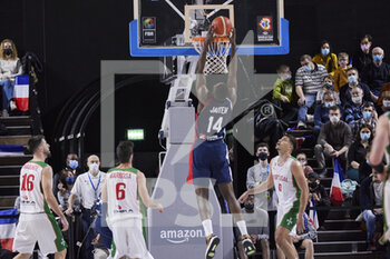 2022-02-24 - Mouhammadou JAITEH (14) of France during the FIBA World Cup 2023, European qualifiers, 1st round Group E Basketball match between France and Portugal on February 24, 2022 at Palais des Sports Jean-Michel Geoffroy in Dijon, France - FIBA WORLD CUP 2023, EUROPEAN QUALIFIERS, 1ST ROUND GROUP E - FRANCE AND PORTUGAL - INTERNATIONALS - BASKETBALL