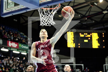 2022-02-25 - Mareks MEJERIS (5) of Latvia during the FIBA World Cup 2023, European qualifiers, 1st round Group A Basketball match between Belgium and Latvia on February 25, 2022 at the Mons Arena in Mons, Belgium - FIBA WORLD CUP 2023, EUROPEAN QUALIFIERS, 1ST ROUND GROUP A - BELGIUM VS LATVIA - INTERNATIONALS - BASKETBALL
