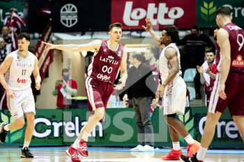 2022-02-25 - Rodions KURUCS (0) of Latvia during the FIBA World Cup 2023, European qualifiers, 1st round Group A Basketball match between Belgium and Latvia on February 25, 2022 at the Mons Arena in Mons, Belgium - FIBA WORLD CUP 2023, EUROPEAN QUALIFIERS, 1ST ROUND GROUP A - BELGIUM VS LATVIA - INTERNATIONALS - BASKETBALL