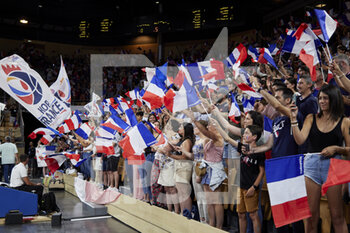 2022-07-04 - French Fans during the FIBA Basketball World Cup 2023 Qualifiers, 1st round Group E, between France and Hungary on July 4, 2022 at the Vendespace in Mouilleron-le-Captif, France - BASKETBALL - FIBA BASKETBALL WORLD CUP 2023 QUALIFIERS - FRANCE V HUNGARY - INTERNATIONALS - BASKETBALL