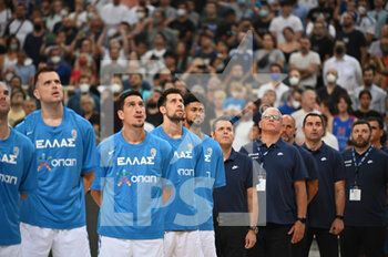 09/08/2022 - Greek National Team during the friendly match between the Greek National Team and the Spanish National Team at OAKA Stadium on August 9, 2022 in Athens, Greece - FRIENDLY MATCH - GREECE VS SPAIN - INTERNAZIONALI - BASKET