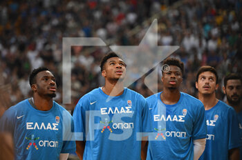 09/08/2022 - The Antetokunbros during the friendly match between the Greek National Team and the Spanish National Team at OAKA Stadium on August 9, 2022 in Athens, Greece. - FRIENDLY MATCH - GREECE VS SPAIN - INTERNAZIONALI - BASKET