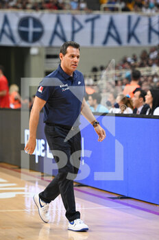 09/08/2022 - DIMITRIS ITOUDIS Head Coach of Greek Basketball Team react during the friendly match between the Greek National Team and the Spanish National Team at OAKA Stadium on August 9, 2022 in Athens, Greece. - FRIENDLY MATCH - GREECE VS SPAIN - INTERNAZIONALI - BASKET