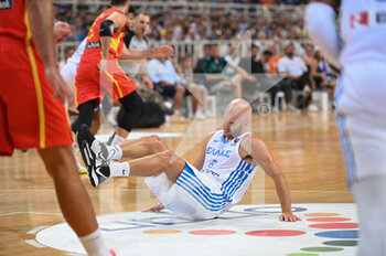 09/08/2022 - NICK CALATHES #8 of Greek Basketball Team react during the friendly match between the Greek National Team and the Spanish National Team at OAKA Stadium on August 9, 2022 in Athens, Greece. - FRIENDLY MATCH - GREECE VS SPAIN - INTERNAZIONALI - BASKET