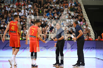 09/08/2022 - SERGIO SCARIOLO Head Coach of Spain Basketball Team react during the friendly match between the Greek National Team and the Spanish National Team at OAKA Stadium on August 9, 2022 in Athens, Greece. - FRIENDLY MATCH - GREECE VS SPAIN - INTERNAZIONALI - BASKET