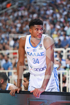 09/08/2022 - GIANNIS ANTETOKOUNMPO #34 of Greek Basketball Team react during the friendly match between the Greek National Team and the Spanish National Team at OAKA Stadium on August 9, 2022 in Athens, Greece. - FRIENDLY MATCH - GREECE VS SPAIN - INTERNAZIONALI - BASKET
