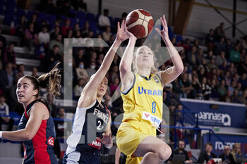 2022-11-27 - Krystyna FILEVYCH (8) of Ukraine during the FIBA Women's EuroBasket 2023, Qualifiers Group B, Basketball match between France and Ukraine on November 27, 2022 at Halle Andre Vacheresse in Roanne, France - BASKETBALL - FIBA WOMEN'S EUROBASKET QUALIFIERS - FRANCE V UKRAINE - INTERNATIONALS - BASKETBALL
