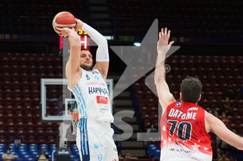 2022-05-01 - Alessandro Gentile (Happy Casa Brindisi) thwarted by Luigi Datome (AX Armani Exchange Olimpia Milano)  - A|X ARMANI EXCHANGE MILANO VS HAPPY CASA BRINDISI - ITALIAN SERIE A - BASKETBALL