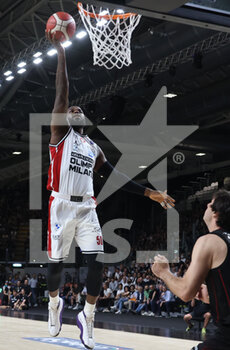 2022-06-10 - Benjamin Bentil (Armani Exchange Milano) during game 2 of the finals of the championship playoffs Italian basketball series A1 Segafredo Virtus Bologna Vs. Armani Exchange Olimpia Milano at the Segafredo Arena - Bologna, June 10, 2022 - Photo: Michele Nucci - VIRTUS SEGAFREDO BOLOGNA VS AXARMANI EXCHANGE MILANO - ITALIAN SERIE A - BASKETBALL
