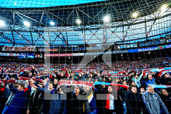 2022-04-28 - Feyenoord fans, supporters during the UEFA Europa Conference League, Semi-finals, 1st leg football match between Feyenoord and Olympique de Marseille on April 28, 2022 at de Kuip in Rotterdam, Netherlands - FEYENOORD VS OLYMPIQUE DE MARSEILLE - UEFA CONFERENCE LEAGUE - SOCCER