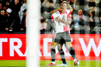 2022-04-28 - Luis Sinisterra of Feyenoord celebrating goal during the UEFA Europa Conference League, Semi-finals, 1st leg football match between Feyenoord and Olympique de Marseille on April 28, 2022 at de Kuip in Rotterdam, Netherlands - FEYENOORD VS OLYMPIQUE DE MARSEILLE - UEFA CONFERENCE LEAGUE - SOCCER