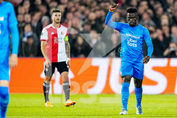 2022-04-28 - Ahmadou Bamba Dieng Olympique Marseille celebrating goal during the UEFA Europa Conference League, Semi-finals, 1st leg football match between Feyenoord and Olympique de Marseille on April 28, 2022 at de Kuip in Rotterdam, Netherlands - FEYENOORD VS OLYMPIQUE DE MARSEILLE - UEFA CONFERENCE LEAGUE - SOCCER