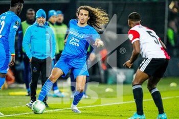 2022-04-28 - Matteo Guendouzi of Olympique Marseille during the UEFA Europa Conference League, Semi-finals, 1st leg football match between Feyenoord and Olympique de Marseille on April 28, 2022 at de Kuip in Rotterdam, Netherlands - FEYENOORD VS OLYMPIQUE DE MARSEILLE - UEFA CONFERENCE LEAGUE - SOCCER