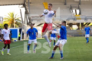 2022-06-07 - Jan Bieganski of Poland U20 and Nicolò Cudrig of Italy U20 in action during the International Friendly match between Italy U20 and Poland U20 at Stadio Riviera delle Palme on June 7, 2022 in San Benedetto del Tronto, Italy. ©Photo: Cinzia Camela. - U20 ITALY VS POLAND - OTHER - SOCCER