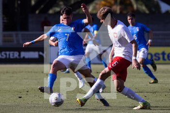 2022-06-07 - Nicolò Cudrig of Italy U20 and Maksymilan Tkocz of Poland U20 in action during the International Friendly match between Italy U20 and Poland U20 at Stadio Riviera delle Palme on June 7, 2022 in San Benedetto del Tronto, Italy. (©Photo: Cinzia Camela. - U20 ITALY VS POLAND - OTHER - SOCCER
